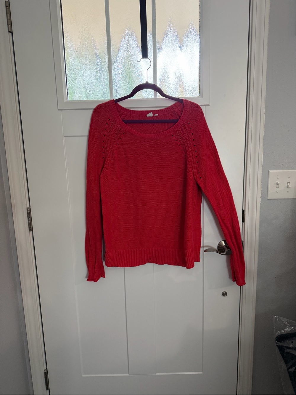 GAP Red Crewneck Raglan Knit Sweater